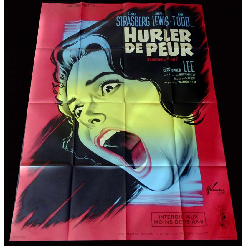 HURLER DE PEUR (B) Affiche de film 120x160 - 1961 - Christopher Lee, Hammer