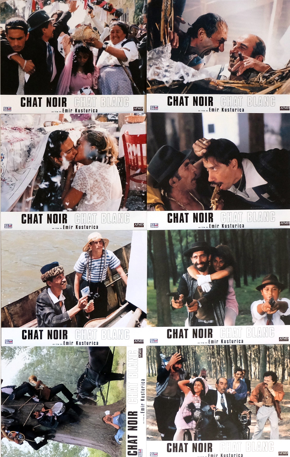 Black Cat White Cat Lobby Cards 9x12 In 1998 Emir Kusturica Bajram Severdzan