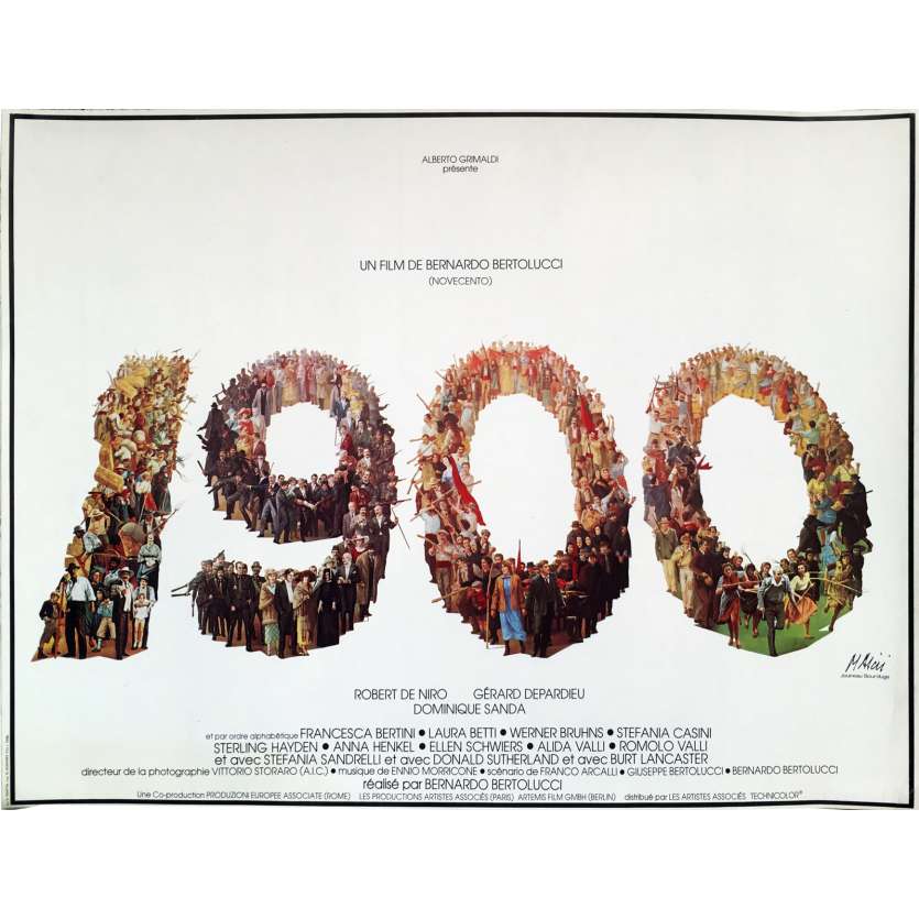 1900 Movie Poster - 15x21 in. - 1976 - Bernardo Bertolucci, Robert de Niro