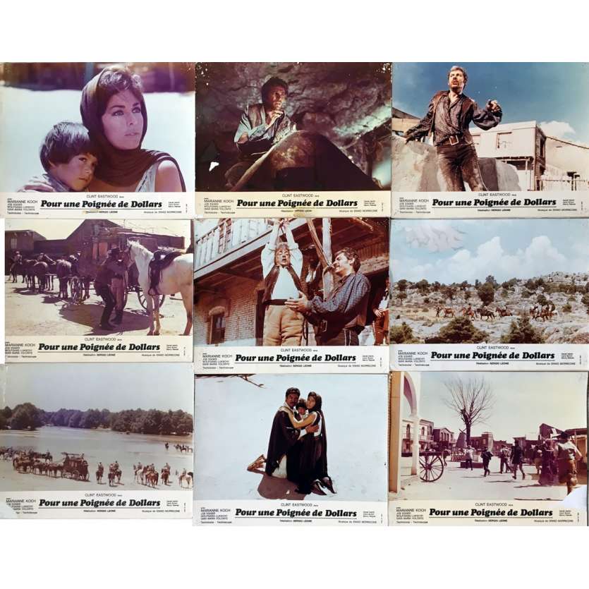 A FISTFUL OF DOLLARS Lobby Cards x9 - 10x12 in. - 1964 - Sergio Leone, Clint Eastwood