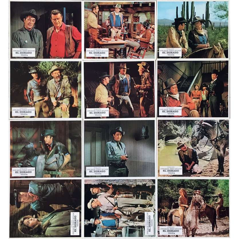 EL DORADO Photos de film x12 - 21x30 cm. - R1980 - John Wayne, Robert Mitchum, Howard Hawks