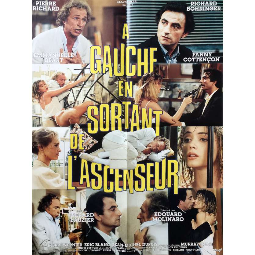 A GAUCHE EN SORTANT DE L'ASCENSEUR Original Movie Poster - 23x32 in. - 1988 - Edouard Molinaro, Pierre Richard