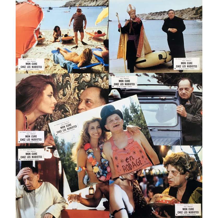 MON CURE CHEZ LES NUDISTES Original Lobby Cards x8 - 9x12 in. - 1982 - Robert Thomas, Paul Préboist