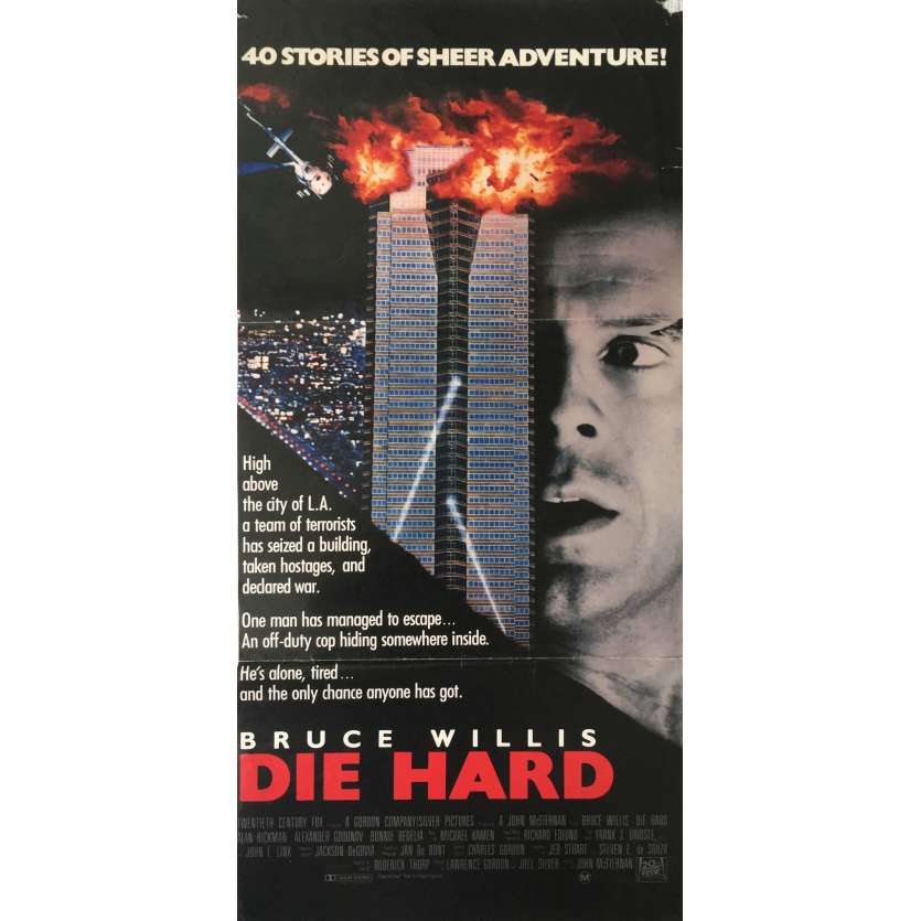 DIE HARD Original Movie Poster - 13x30 in. - 1988 - John McTiernan, Bruce Willis