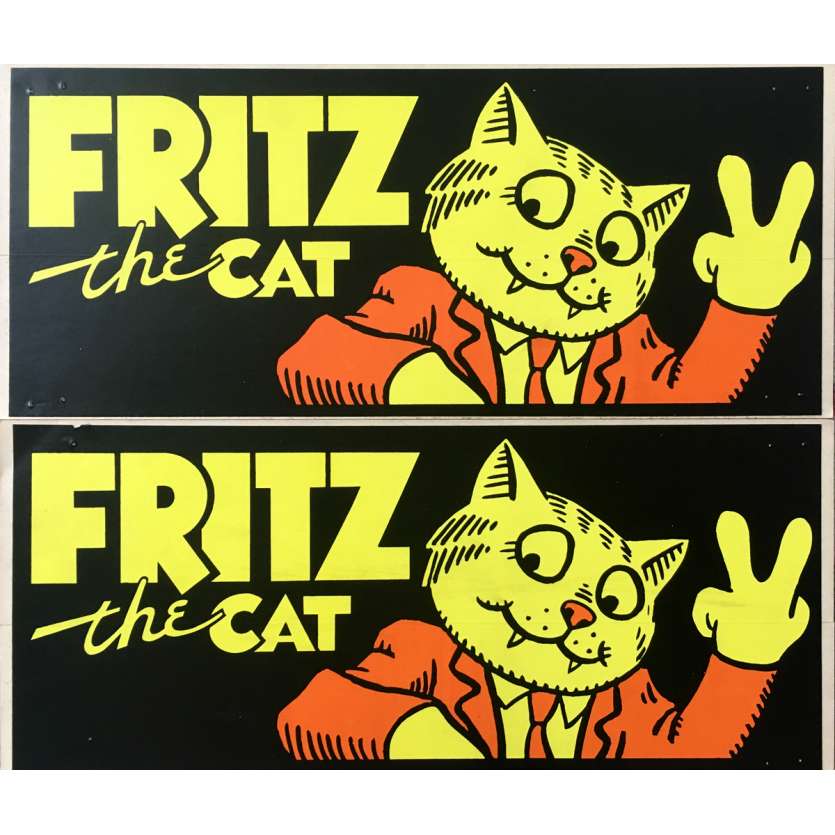 FRITZ LE CHAT Autocollants  - 9x14 cm. - 1972 - Robert Crumb, Ralph Bakshi