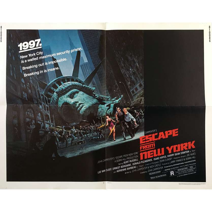 ESCAPE FROM NEW-YORK Original Movie Poster - 21x28 in. - 1981 - John Carpenter, Kurt Russel