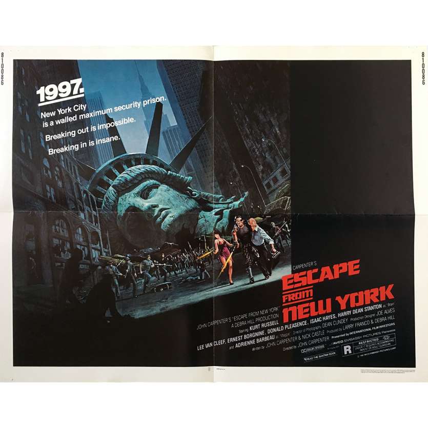 NEW-YORK 1997 Affiche de film - 55x71 cm. - 1981 - Kurt Russel, John Carpenter