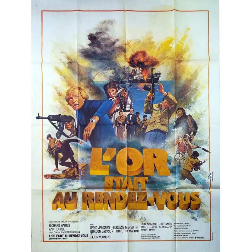 GOLDEN RENDEZVOUS Original Movie Poster - 47x63 in. - 1977 - Freddie Francis, Richard Harris