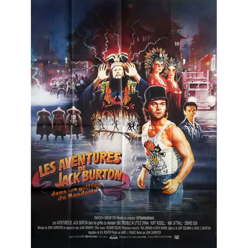 BIG TROUBLE IN LITTLE CHINA Original Movie Poster  - 47x63 in. - 1986 - John Carpenter, Kurt Russel