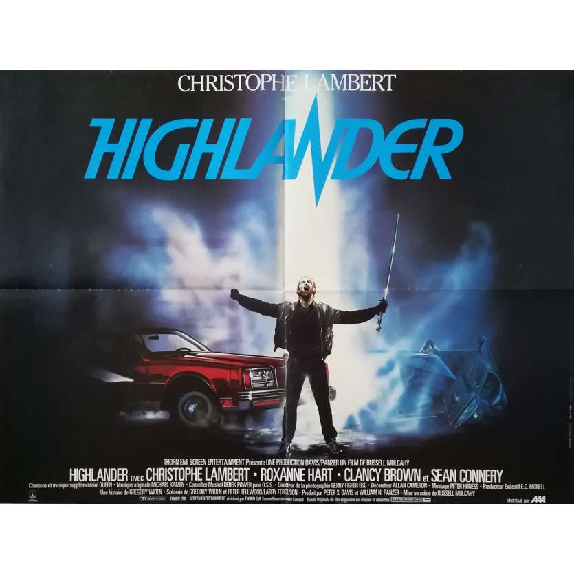 HIGHLANDER Affiche de film - 60x80 cm. - 1985 - Christophe Lambert, Russel Mulcahy