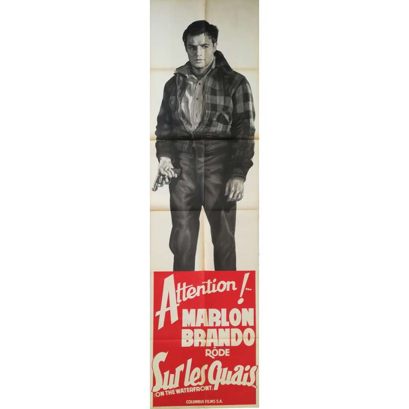 SUR LES QUAIS Affiche de film - 80x240 cm. - 1954 - Marlon Brando, Elia Kazan, Rare !