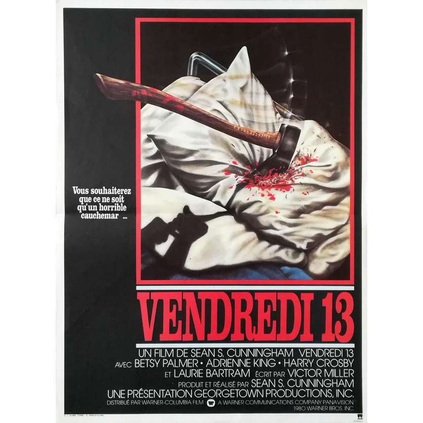 VENDREDI 13 Affiche de film - 40x60 cm. - 1980 - Kevin Bacon, Sean S. Cunningham