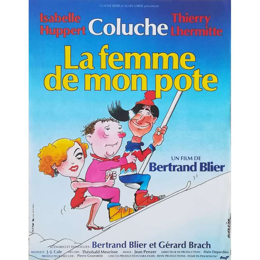 MY BEST FRIEND'S GIRL Original Movie Poster - 15x21 in. - 1983 - Bertrand Blier, Coluche, Isabelle Huppert