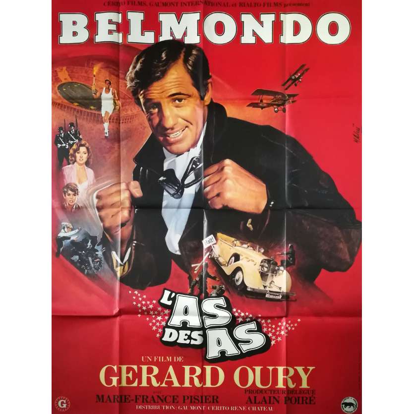 L'AS DES AS Affiche de film Mod. A - 120x160 cm. - 1982 - Jean-Paul Belmondo, Gerard Oury