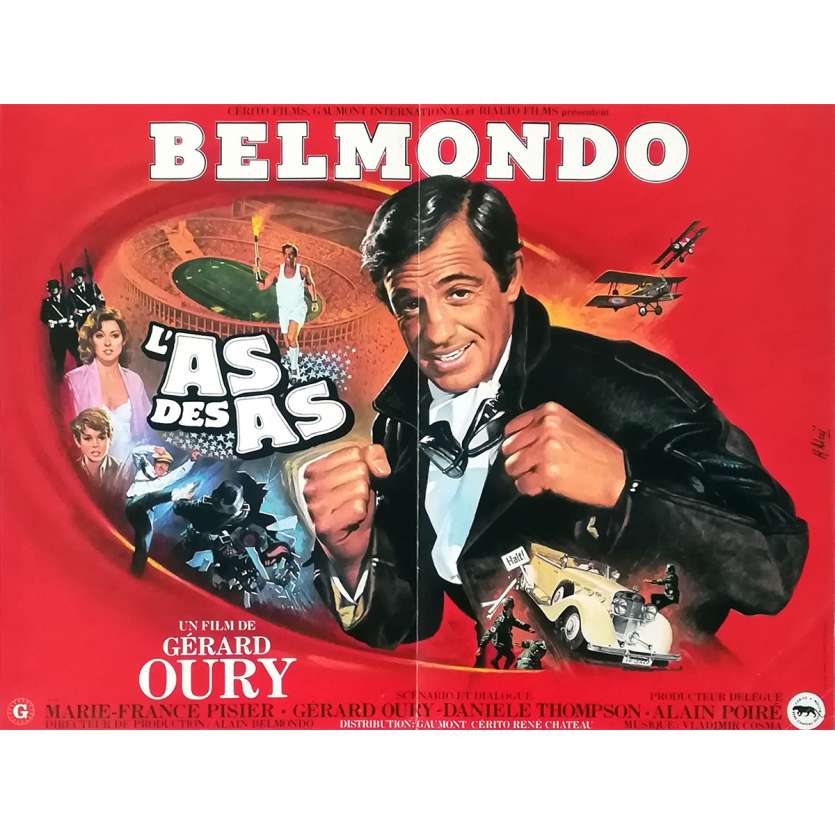 L'AS DES AS Affiche de film Mod. B - 40x60 cm. - 1982 - Jean-Paul Belmondo, Gerard Oury