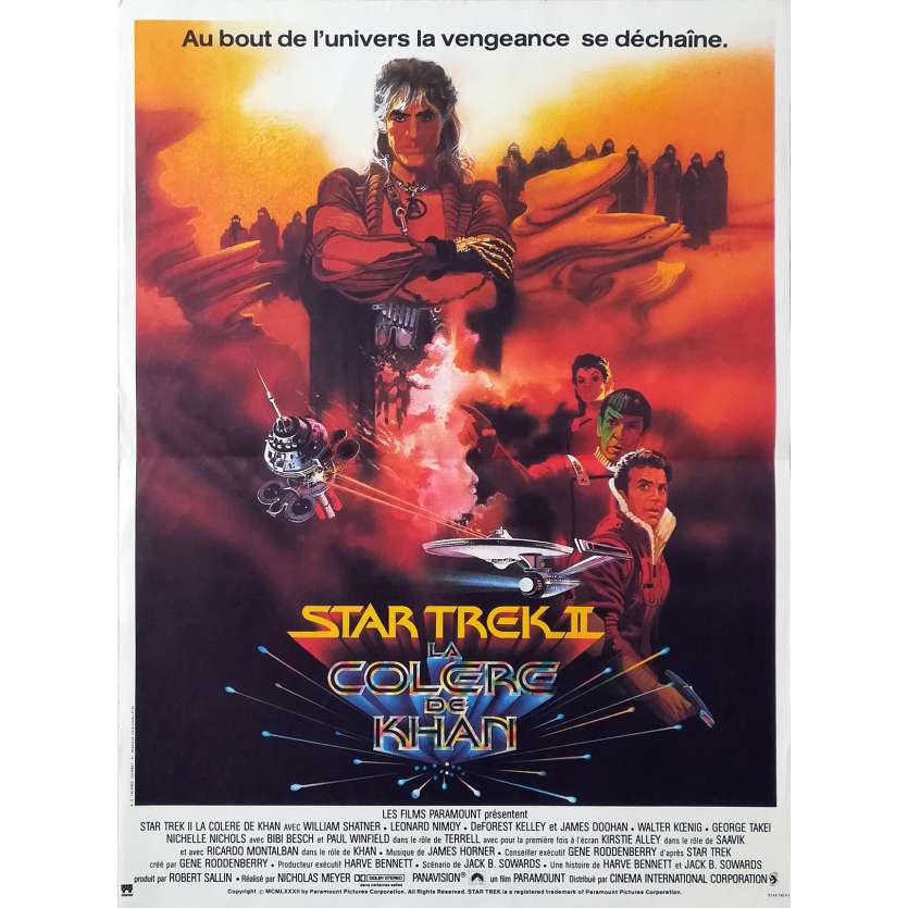 STAR TREK 2 LA COLERE DE KHAN Affiche de film - 40x60 cm. - 1982 - Leonard Nimoy, Nicholas Meyer