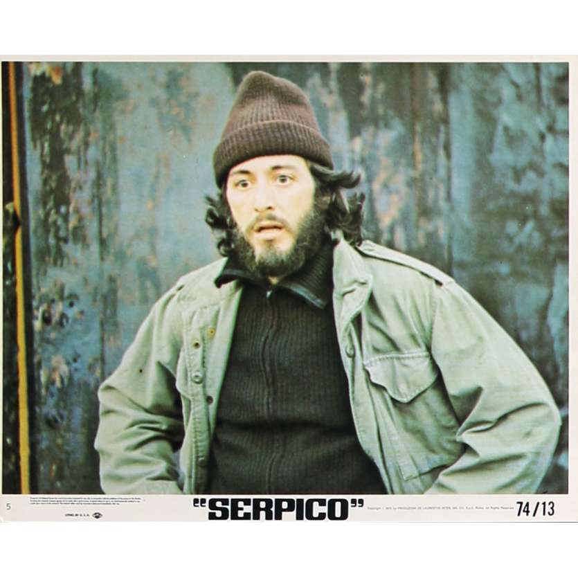 SERPICO Original Lobby Card N01 - 8x10 in. - 1973 - Sydney Lumet, Al Pacino