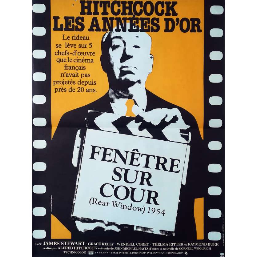 FENETRE SUR COUR Affiche de film - 40x60 cm. - R1980 - James Stewart, Alfred Hitchcock