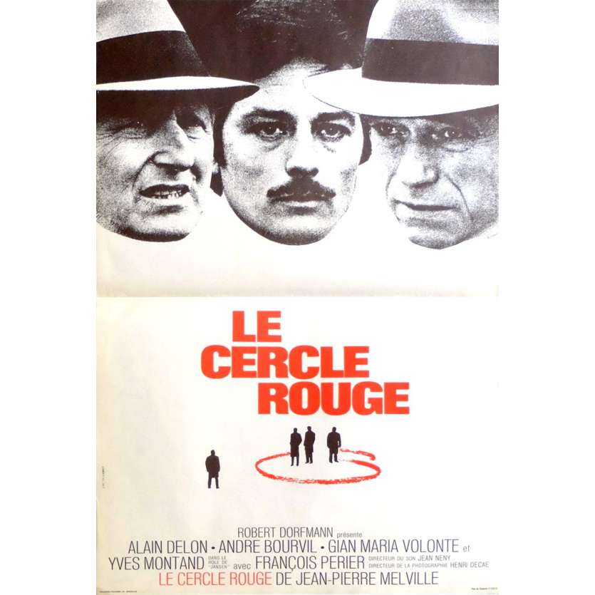 LE CERCLE ROUGE Affiche de film - 40x60 cm. - 1970 - Alain Delon, Bourvil, Jean-Pierre Melville