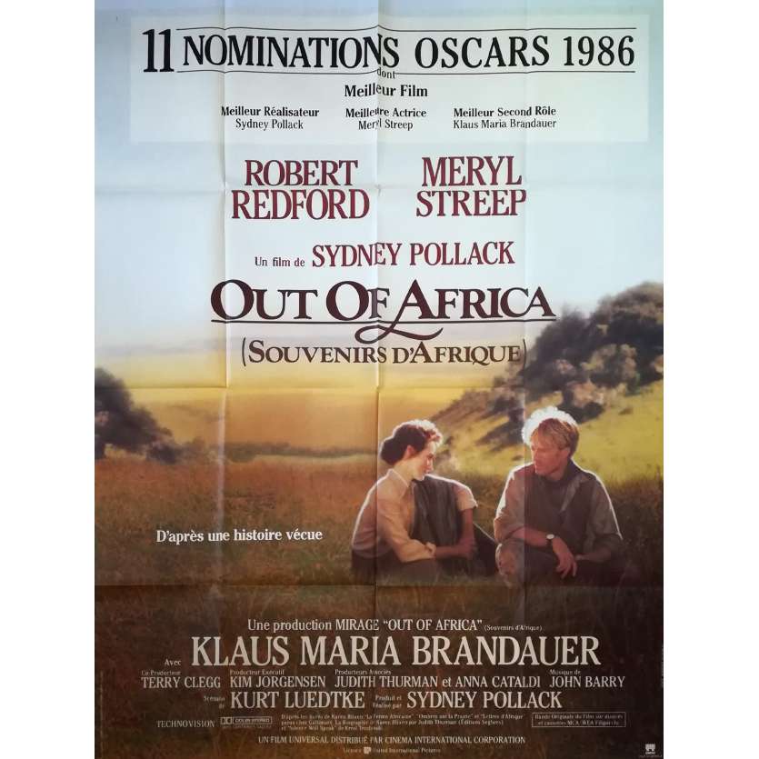 OUT OF AFRICA Affiche de film - 120x160 cm. - 1985 - Robert Redford, Sidney Pollack