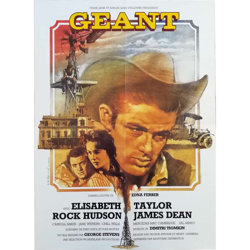 GEANT Original Movie Poster - 23x32 in. - 1956 - George Stevens, James Dean