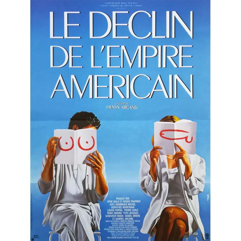 THE DECLINE OF AMERICAN EMPIRE Original Movie Poster - 15x21 in. - 1986 - Denys Arcand, Dominique Michel