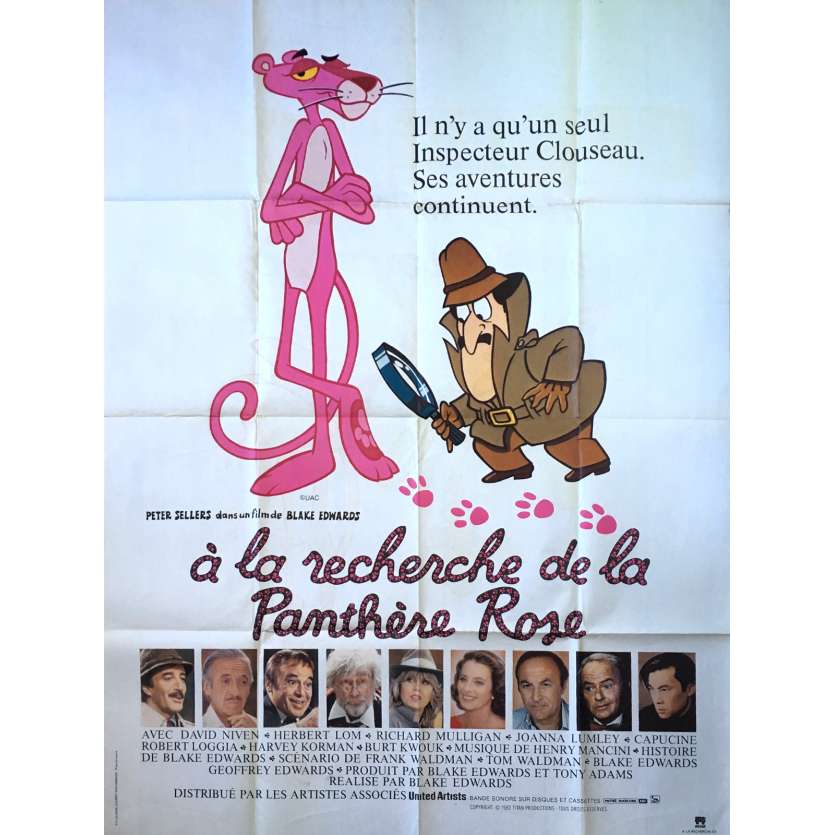 A LA RECHERCHE DE LA PANTHERE ROSE Affiche de film - 120x160 cm. - 1982 - Peter Sellers, Blake Edwards