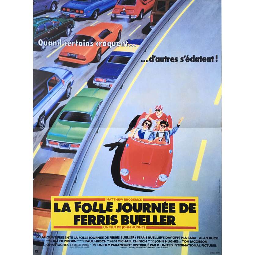 LA FOLLE JOURNEE DE FERRIS BUELLER Affiche de film - 40x60 cm. - 1986 - Matthew Broderick, John Hugues