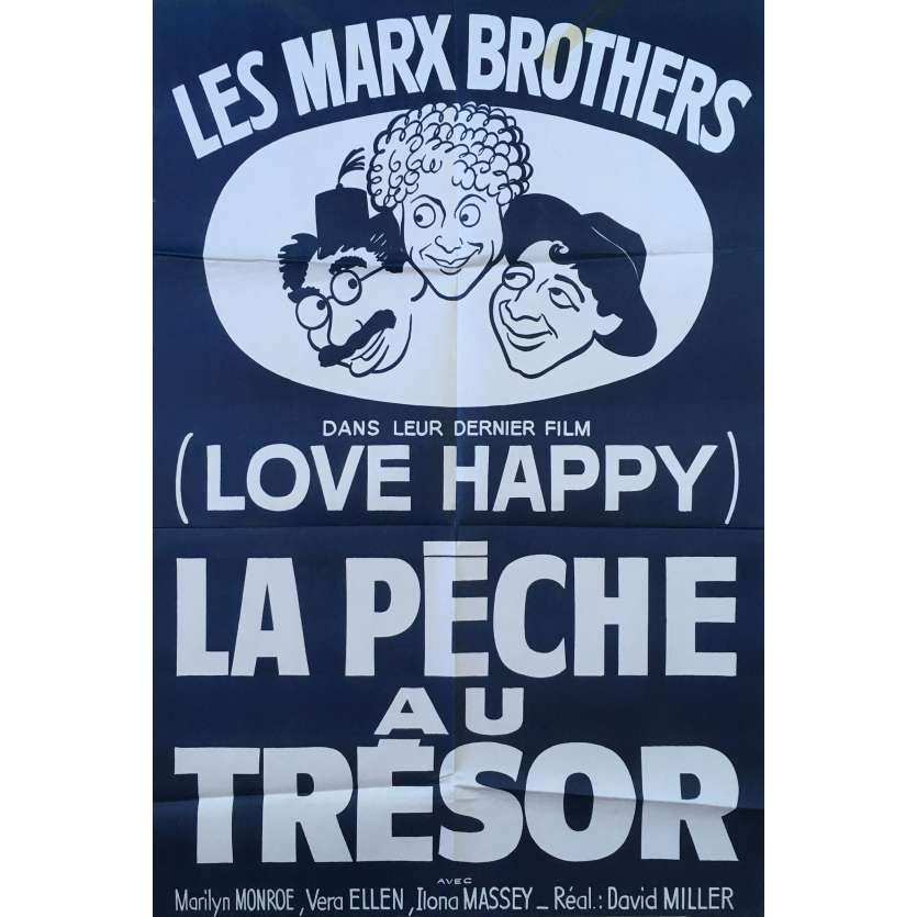 LA PECHE AUX TRESORS Affiche de film - 80x120 cm. - 1949 - Marilyn Monroe, The Marx Brothers