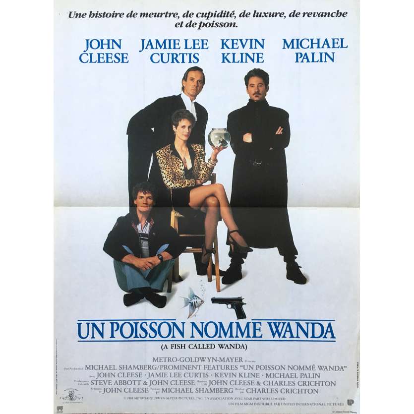 A FISH CALLED WANDA Original Movie Poster - 15x21 in. - 1988 - John Cleese, Jamie Lee Curtis