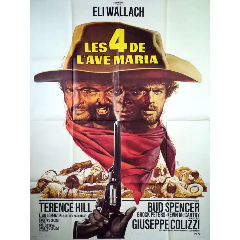 LES QUATRE DE L'AVE MARIA Affiche de film - 120x160 cm. - 1968 - Terence Hill, Bud Spencer, Giuleppe Colizzi