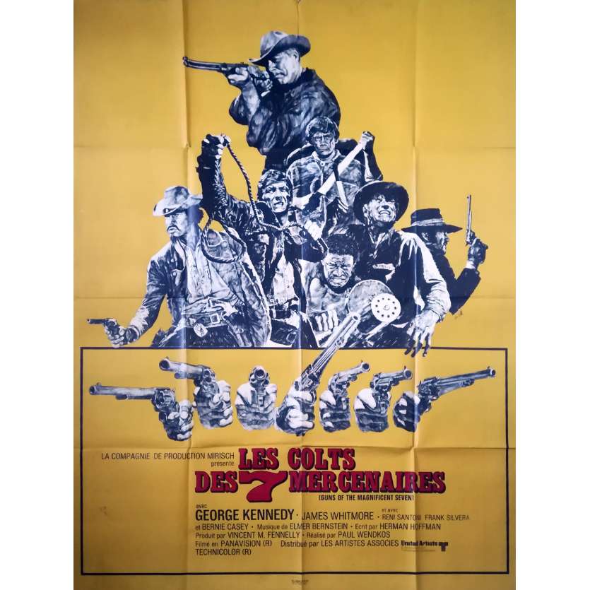 GUNS OF THE MAGNIFICENT SEVEN Original Movie Poster - 47x63 in. - 1969 - Paul Wendkos, George Kennedy