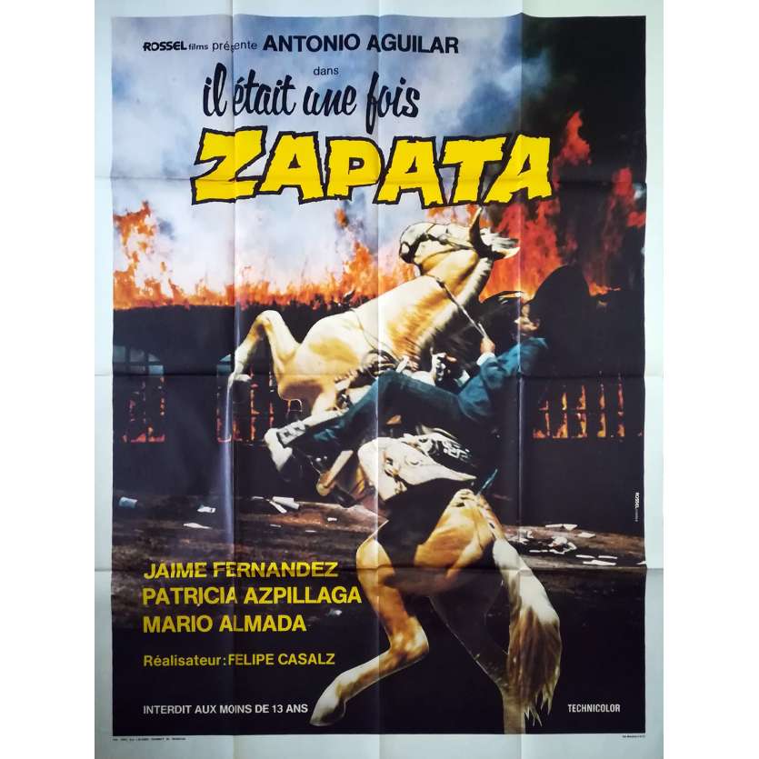 IL ETAIT UNE FOIS ZAPATTA Affiche de film - 120x160 cm. - 1970 - Antonio Aguilar, Felipe Cazals