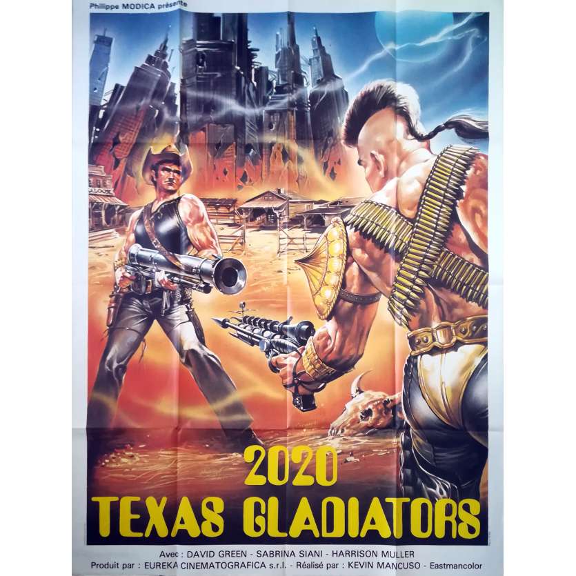 2020 TEXAS GLADIATOR Original Movie Poster - 47x63 in. - 1982 - Joe D'Amato, George Eastman