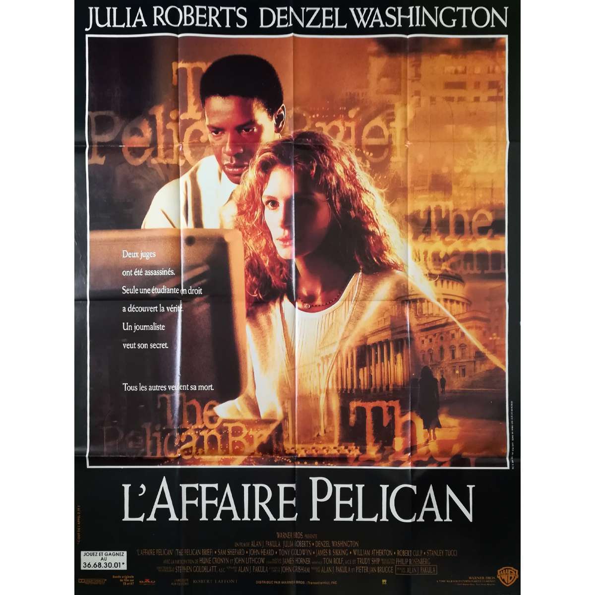 THE PELICAN BRIEF Movie Poster X In