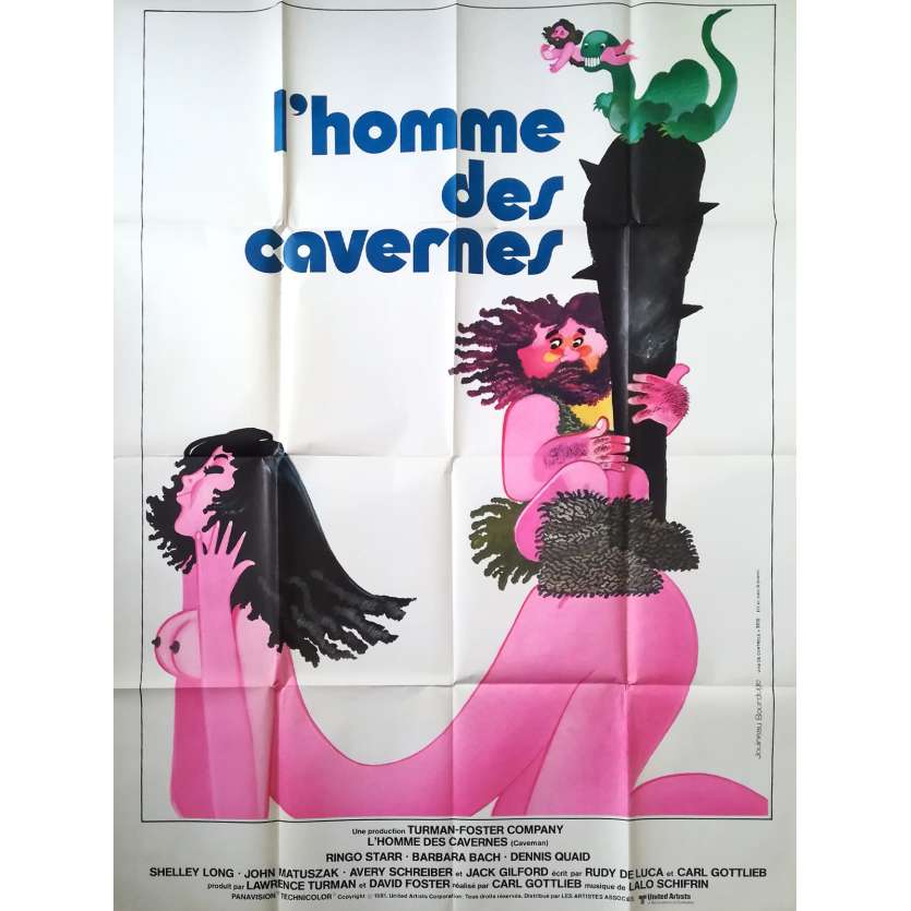 CAVEMAN Original Movie Poster - 47x63 in. - 1981 - Carl Gottlieb, Ringo Starr, Dennis Quaid