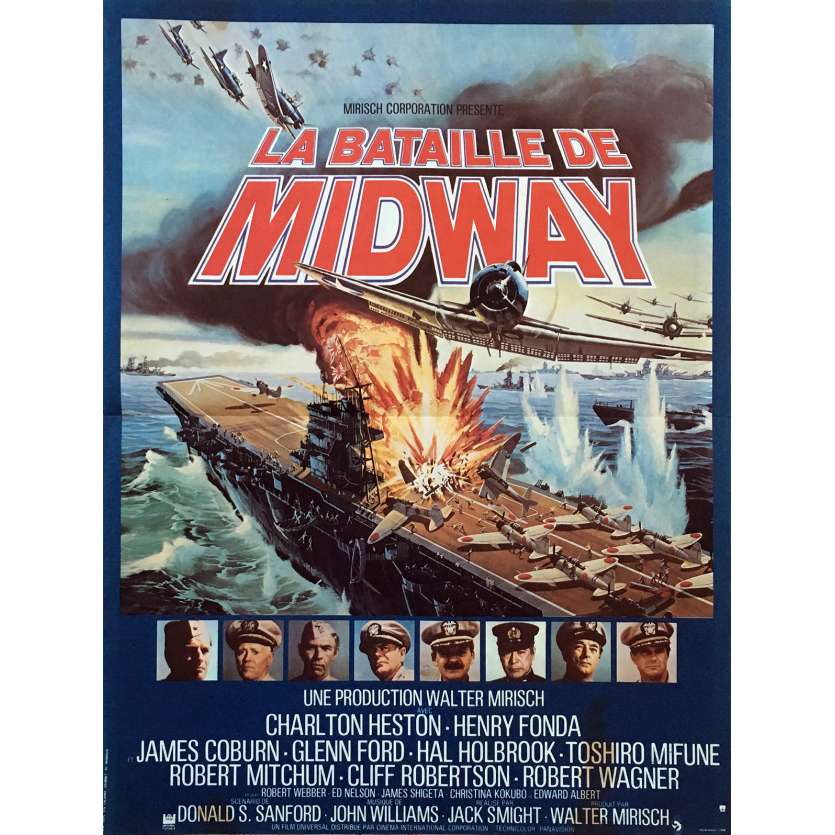 LA BATAILLE DE MIDWAY Affiche de film - 40x60 cm. - 1976 - Charlton Heston, Jack Smight