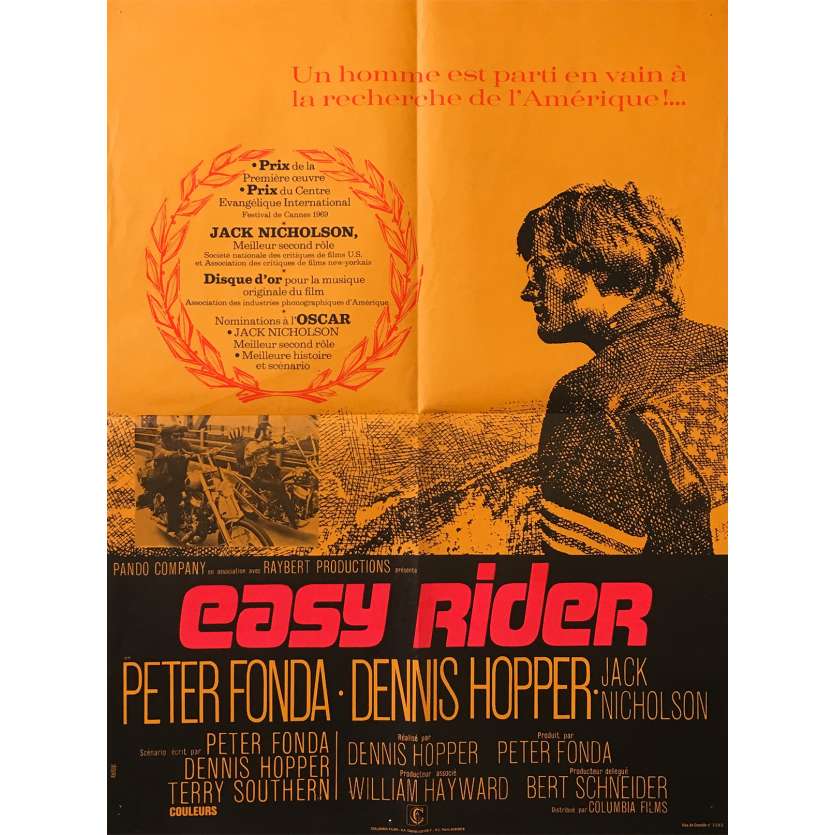 EASY RIDER Affiche de film - 60x80 cm. - 1969 - Peter Fonda, Dennis Hopper