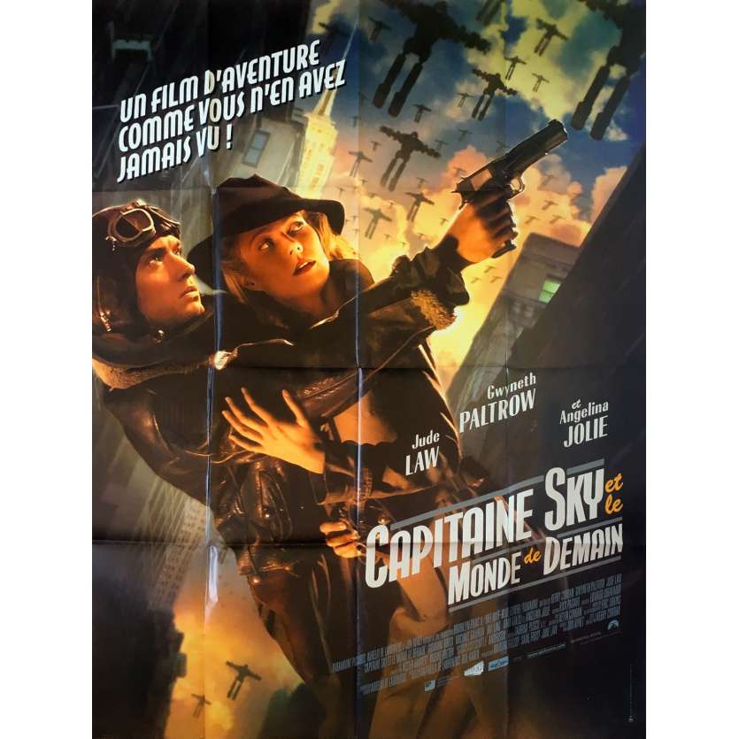 CAPITAINE SKY ET LE MONDE DE DEMAIN Affiche de film - 120x160 cm. - 2004 - Angelina Jolie, Kerry Conran