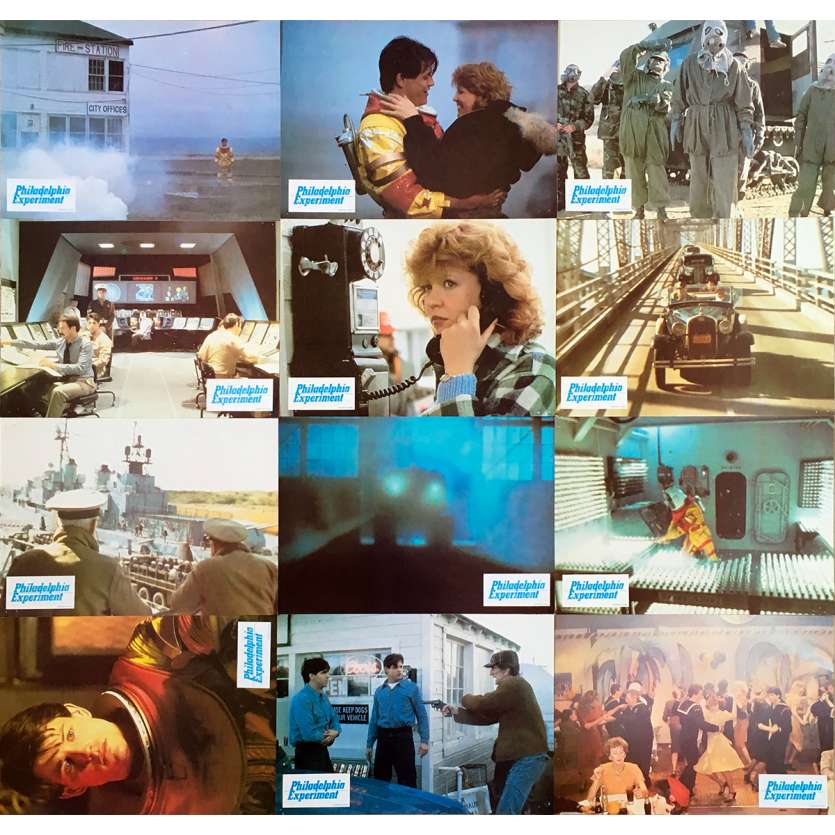 PHILADELPHIA EXPERIMENT Original Lobby Cards x12 - 9x12 in. - 1984 - Stewart Rafill, Nancy Allen