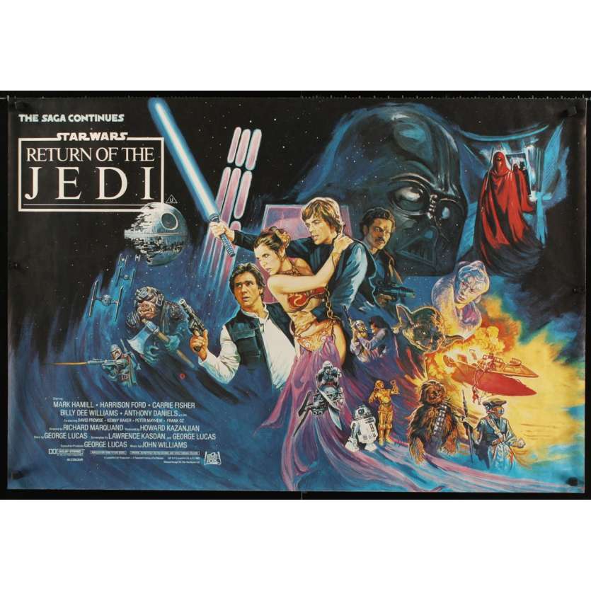 RETURN OF THE JEDI British quad '83 George Lucas classic, completely different art by Kirby!