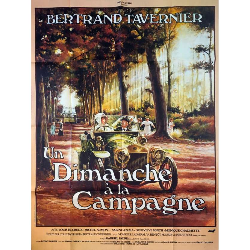 A Sunday IN THE COUNTRY Original Movie Poster - 47x63 in. - 1984 - Bertrand Tavernier, Louis Ducreux