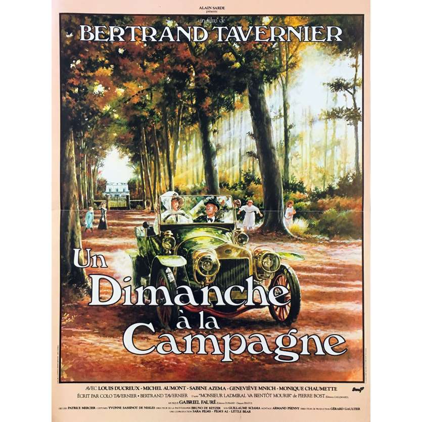 A Sunday IN THE COUNTRY Original Movie Poster - 15x21 in. - 1984 - Bertrand Tavernier, Louis Ducreux