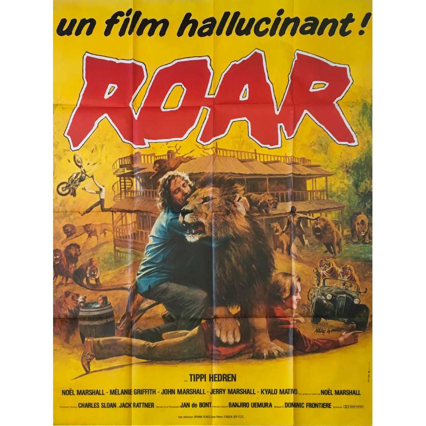 ROAR Original Movie Poster - 47x63 in. - 1981 - Noel Marshall, Tippi Hedren