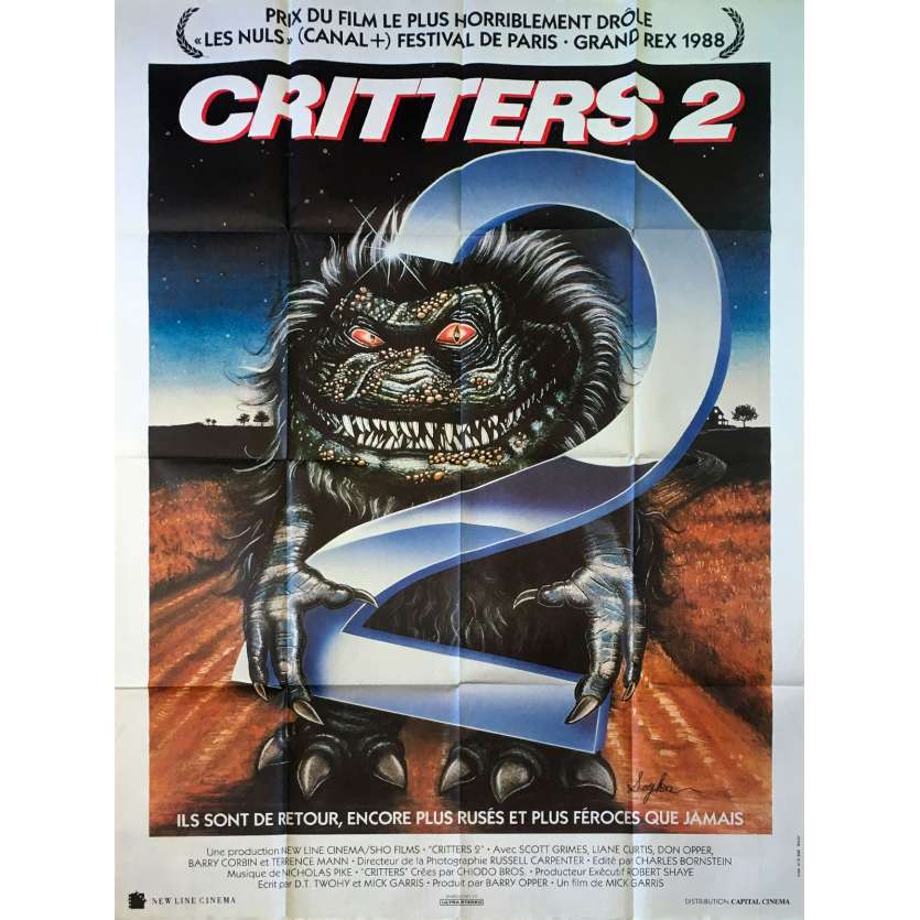 CRITTERS 2 Affiche de film - 120x160 cm. - 1988 - Scott Grimes, Mick Garris