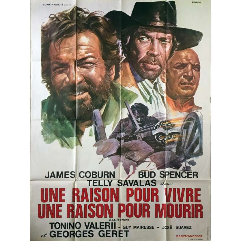 UNE RAISON POUR VIVRE UNE RAISON POUR MOURIR Affiche de film - 120x160 cm. - 1972 - James Coburn, Tonino Valerii