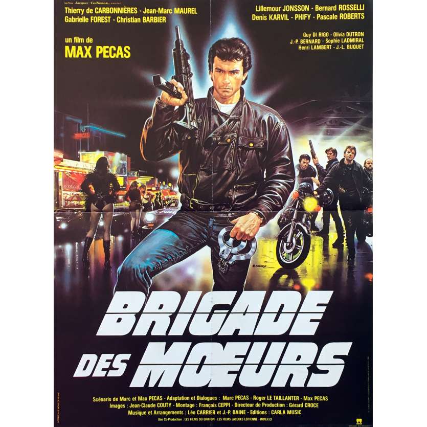 BRIGADE DES MŒURS Affiche de film - 40x60 cm. - 1985 - Thierry de Carbonnières, Max Pecas