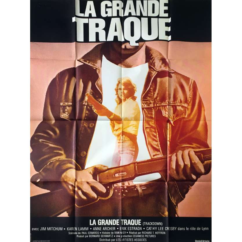 LA GRANDE TRAQUE Affiche de film - 120x160 cm. - 1976 - Robert Mitchum, Richard T. Heffron