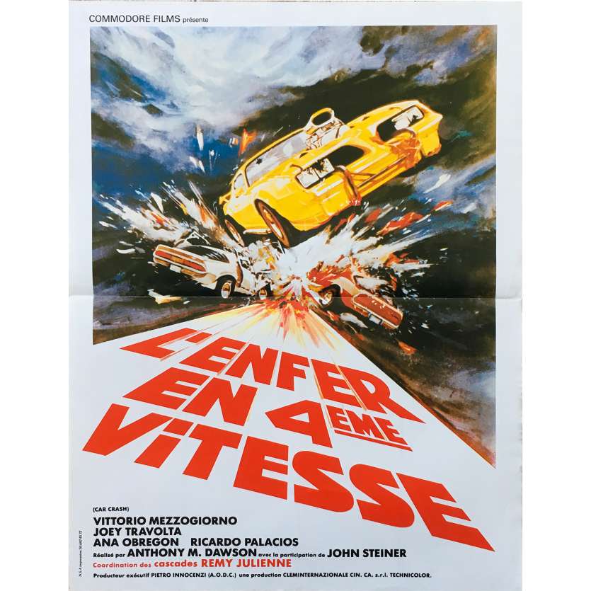 CAR CRASH Original Movie Poster - 15x21 in. - 1981 - Antonio Margheriti, Joey Travolta