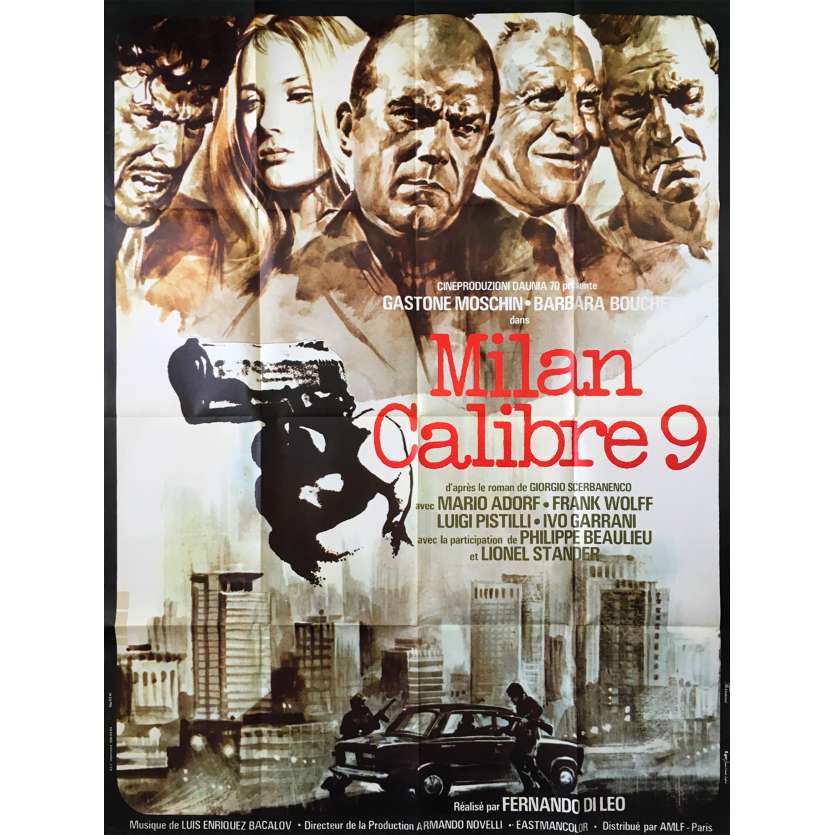 CALIBER 9 Original Movie Poster - 47x63 in. - 1972 - Fernando di Leo, Barbara Bouchet